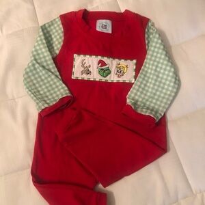 Holiday Red and Green Kids Footie